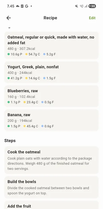 Eatper recipe with ingredients and steps